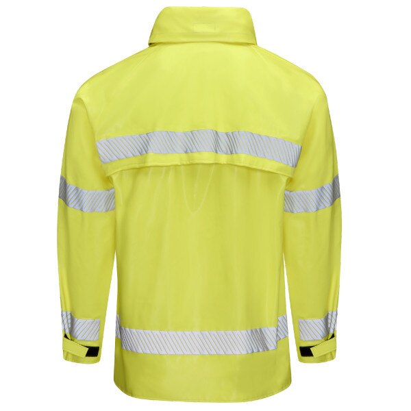 Bulwark Men's FR Hi-Visibility Rain Jacket in Yellow Green